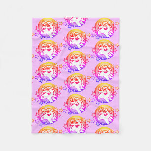 BRIGHT RAINBOW UNICORN COLORFUL MÖNSTER BLANKET FLEECEFILT
