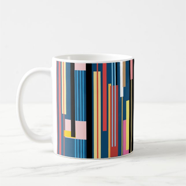 Bright Rand Abstrakt Mönster Kaffemugg (Vänster)