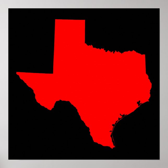 Bright Red and Black Texas Poster (Framsidan)