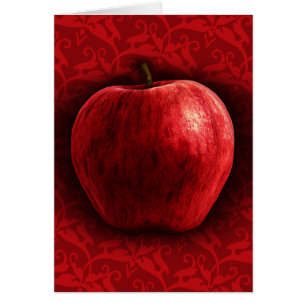 Bright Red Apple Hälsningskort