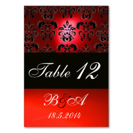 BRIGHT RED BLACK WHITE CLASSY DAMASK MONOGRAM BORDSNUMMER