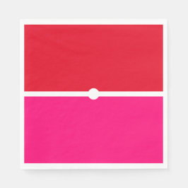 Bright Red Candy Rosa White Banded Färg Blocks Pappersservett