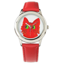 Bright Red Cat - Wide Eyed  med en Twist Armbandsur