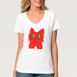 Bright Red Cat - Wide Eyed  med en Twist T Shirt