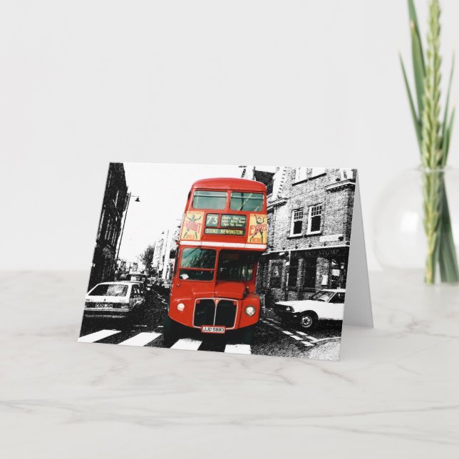 Bright Red Dubbla-decker Buss Kort (Framsida)