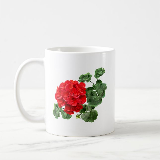 Bright Red Geranium Kaffemugg (Vänster)