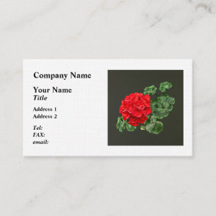 Bright Red Geranium Visitkort
