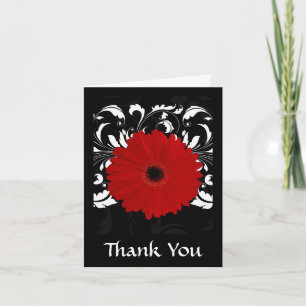 Bright Red Gerbera Daisy on Black Tack Kort