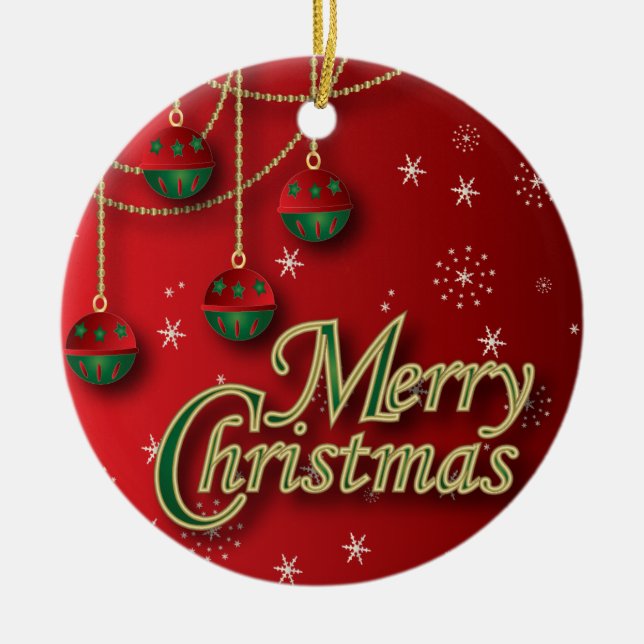 Bright Red God jul Julgransprydnad Keramik (Framsidan)