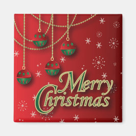 Bright Red God jul Magnet