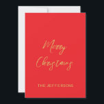 Bright Red & Guld Färg God jul Julkort<br><div class="desc">Representera dig med den här moderna eleganten. Den här mallen kan anpassas för att uppfylla alla professioneller.</div>