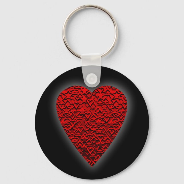 Bright Red Heart Bild. Nyckelring (Framsida)