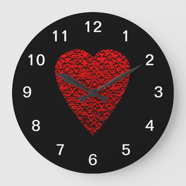 Bright Red Heart Bild. Stor Klocka (Framsida)