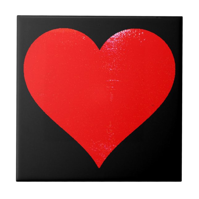 BRIGHT RED HEART KAKELPLATTA (Framsidan)