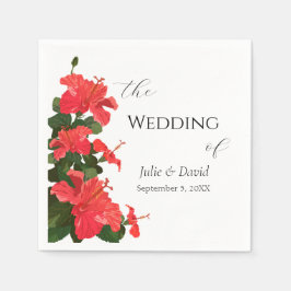 Bright Red Hibiscus Flower Pappersservett