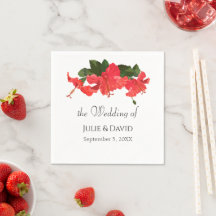 Bright Red Hibiscus Flower Pappersservett
