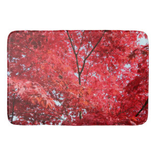 Bright Red Japansk aple Träd Badrumsmatta