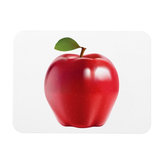 Bright Red Juicy Delicious Apple Magnet (Horisontell)