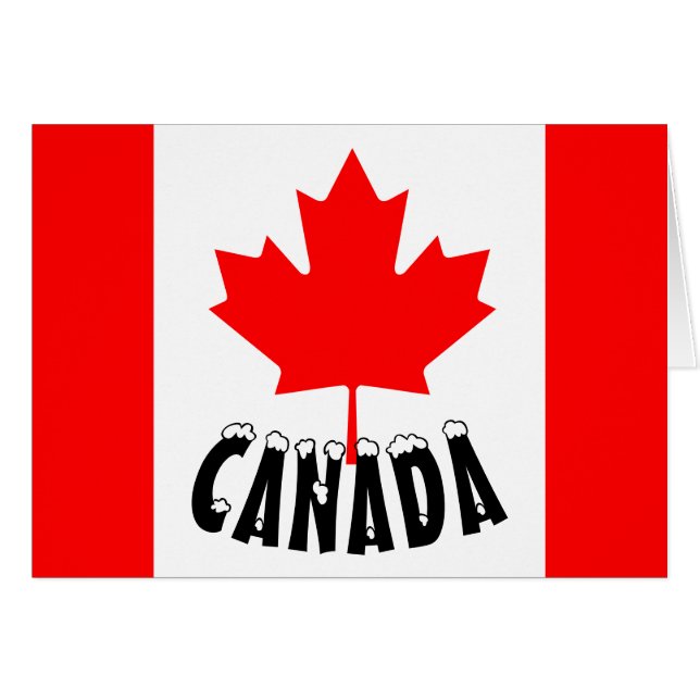 Bright Red Maple Löv Canada Flagga Hälsningskort (Framsidan Horizontal)