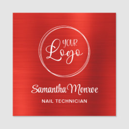 Bright Red Ombre din Logotyp här Namnbricka