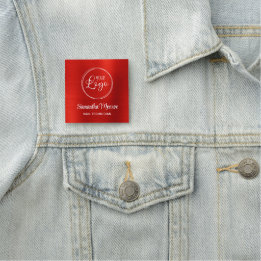 Bright Red Ombre din Logotyp här Namnbricka