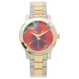Bright Red Pansy Armbandsur