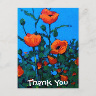 BRIGHT RED POPPIES VYKORT
