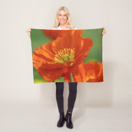 Bright Red Poppy Fleecefilt