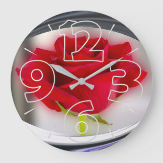 Bright red rose stor klocka