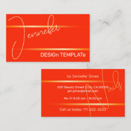 Bright Red Simple Elegant Linjer Siganture Luxury Visitkort