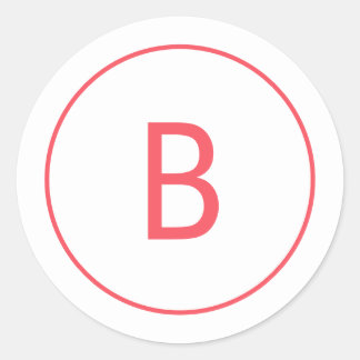 Bright Red Simple Monogram Christmas Envelope Runt Klistermärke