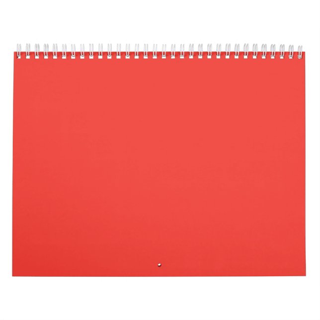 Bright Red Solid Color Background | Modern Design Kalender (Omslag)