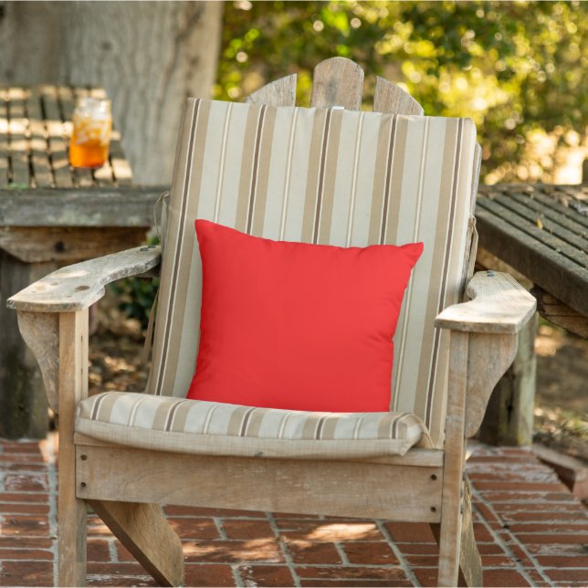 Bright Red Solid Färg Kudde (Stol)