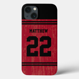 Bright Red Sport Jersey Number iPhone 6