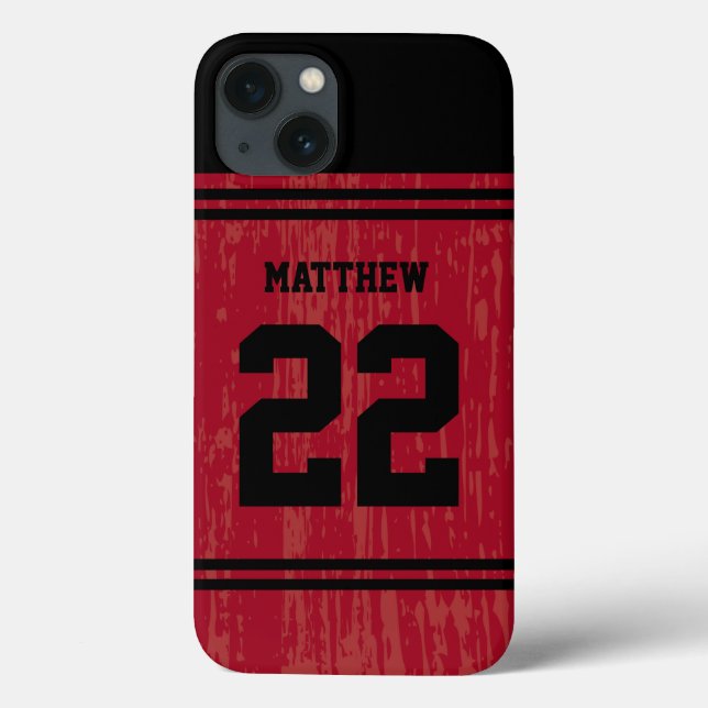 Bright Red Sport Jersey Number iPhone 6 (Baksida)