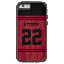 Bright Red Sport Jersey Number iPhone 6