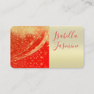 Bright Red, Stars, Wedding, Business card Visitkort