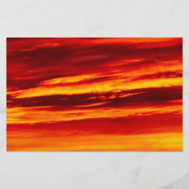 Bright Red Sunset Brevpapper