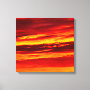 Bright Red Sunset Canvastryck