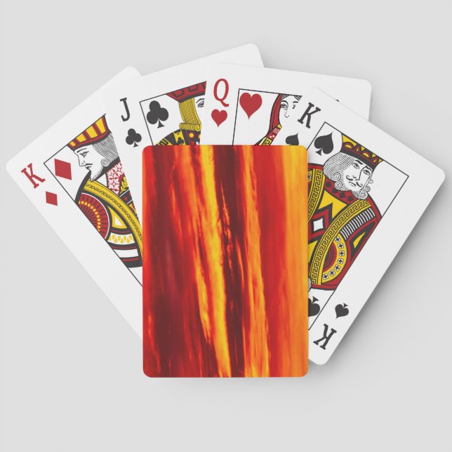 Bright Red Sunset Casinokort (Baksidan)