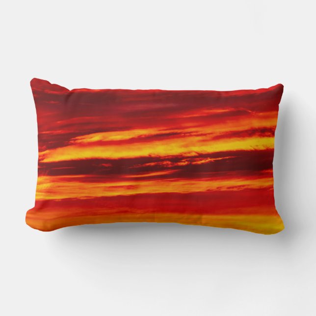 Bright Red Sunset Lumbarkudde (Framsida)