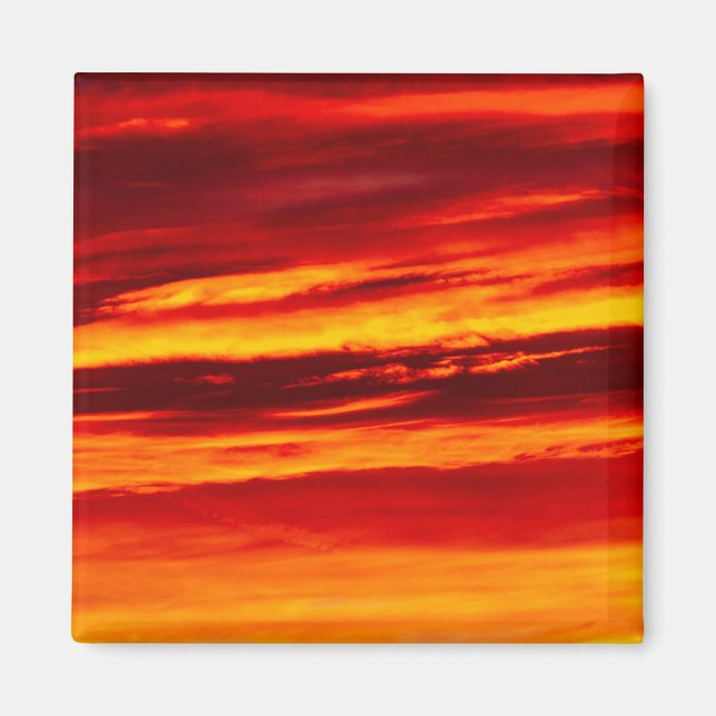 Bright Red Sunset Magnet (Framsidan)