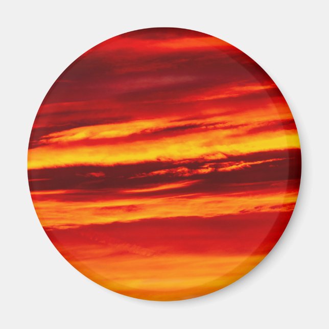 Bright Red Sunset Magnet (Framsidan)