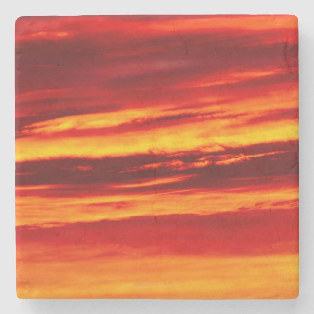 Bright Red Sunset Stenunderlägg (Framsidan)