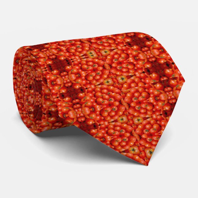 Bright Red Tomates Mönster, Neck Tie Slips (Rullad)