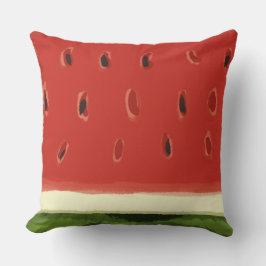 Bright Red Watercolor Watermelon Dekorativ kudde