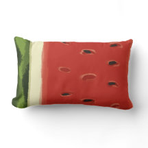 Bright Red Watercolor Watermelon Dekorativ kudde