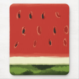 Bright Red Watercolor Watermelon Mousepad Musmatta