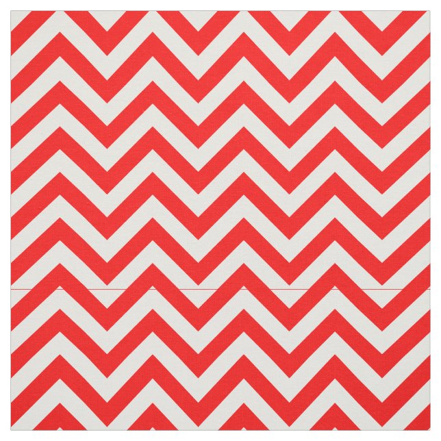 Bright Red, White LG Chevron ZigZag Mönster 12I Tyg (Provkarta)