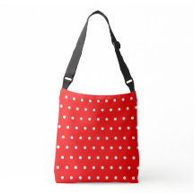 Bright Red White Polka dots